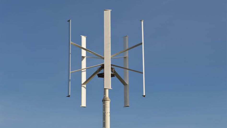 Vertical axis wind turbine, often known as a VAWT
